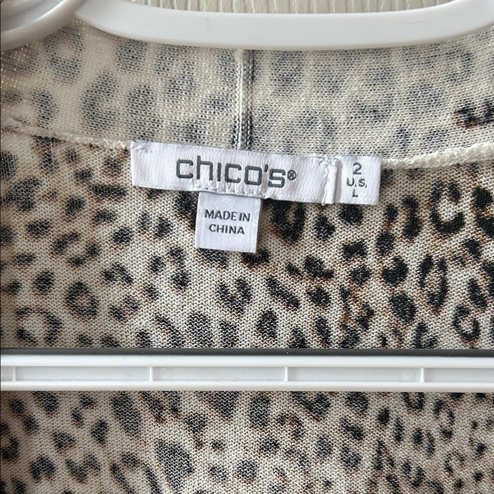 Chico's Animal Print Open Cardigan - Picture 2 of 5